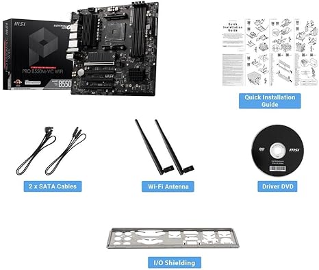 MSI PRO B550M-VC WiFi ProSeries Motherboard (AMD Ryzen 5000 Series,