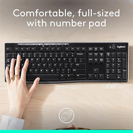 Logitech K270 Wireless Keyboard for Windows, 2.4 GHz Wireless